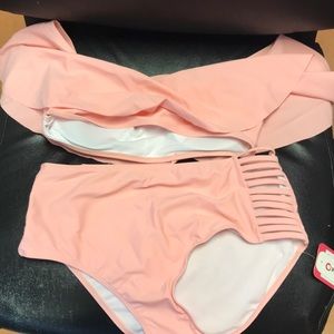 Two piece off the shoulder bikini. Size Large.